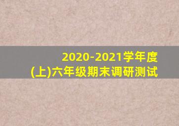 2020-2021学年度(上)六年级期末调研测试