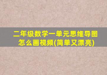 二年级数学一单元思维导图怎么画视频(简单又漂亮)