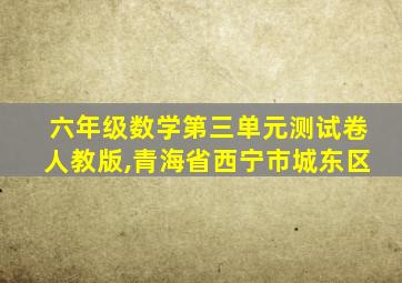 六年级数学第三单元测试卷人教版,青海省西宁市城东区