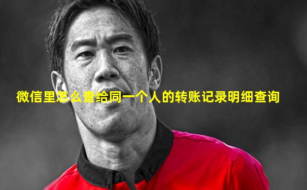 微信里怎么查给同一个人的转账记录明细查询