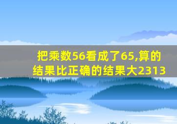 把乘数56看成了65,算的结果比正确的结果大2313